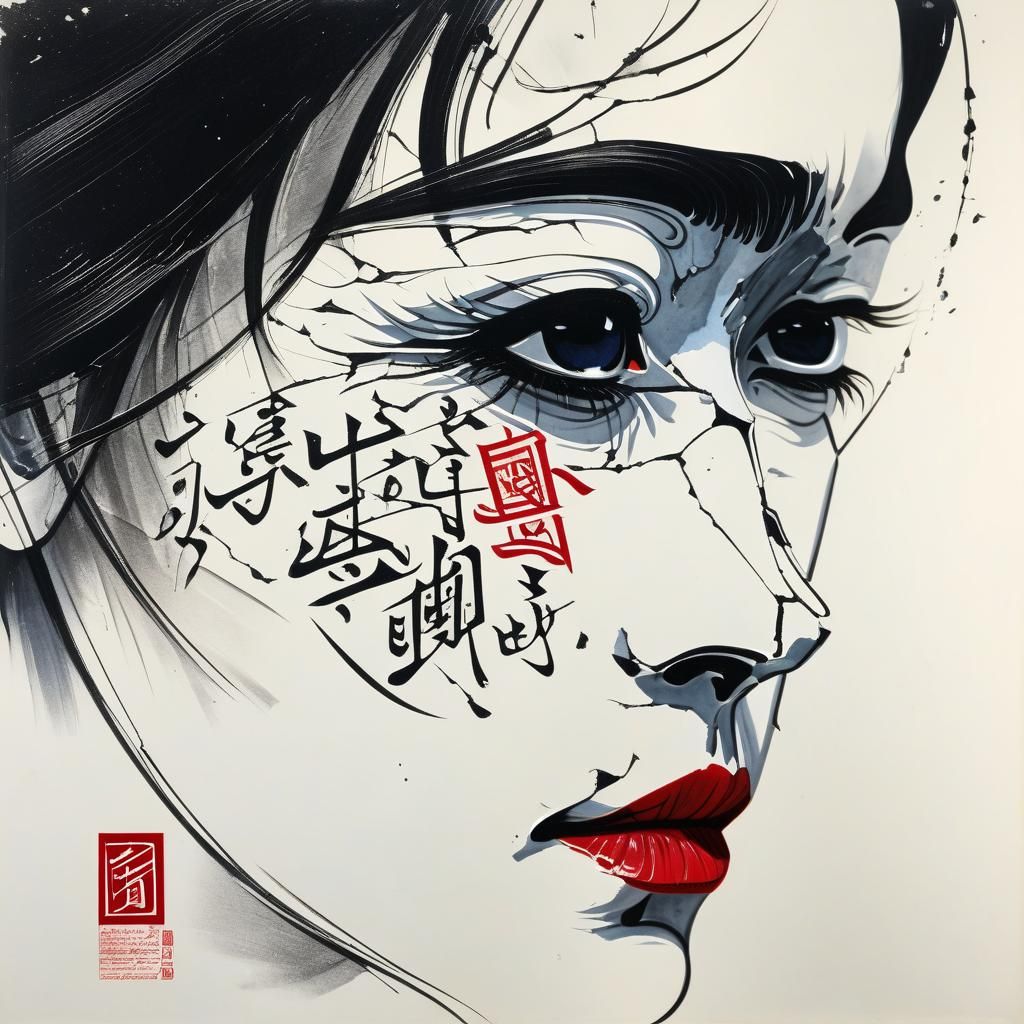 Calligraphy Scars a Beautiful Face