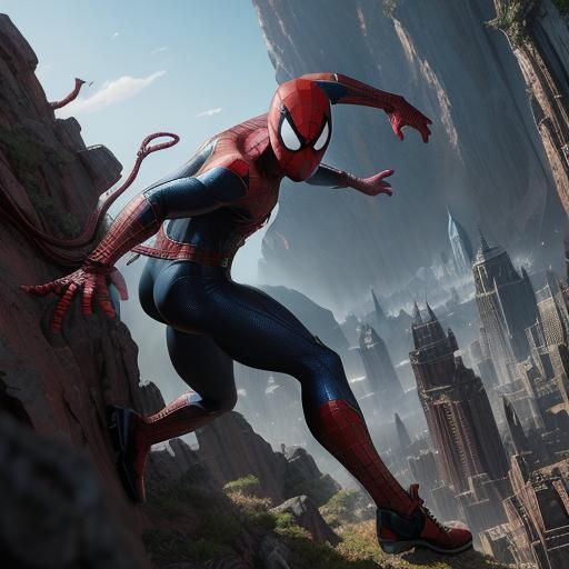 Epic Spiderman Battle in Detailed Matte Painting