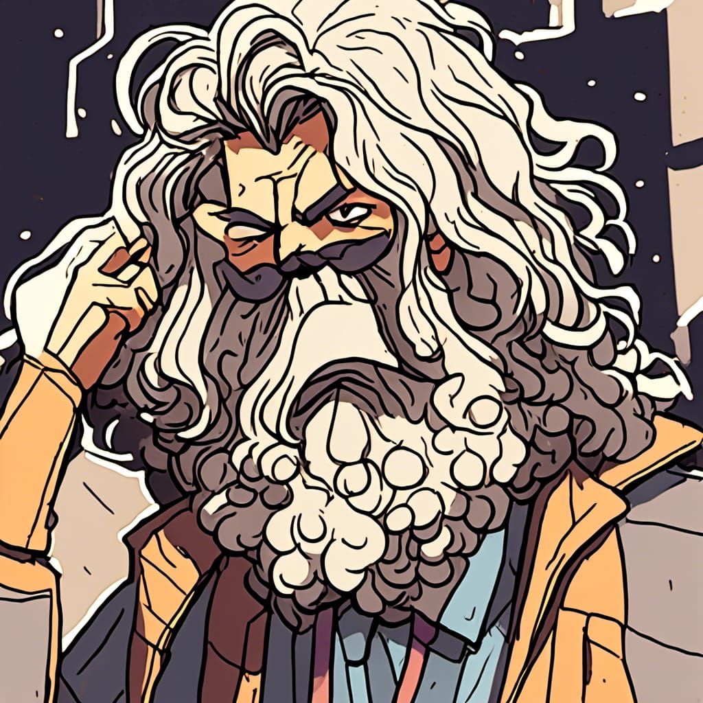 Grunge Comic Art of a Lanky Man