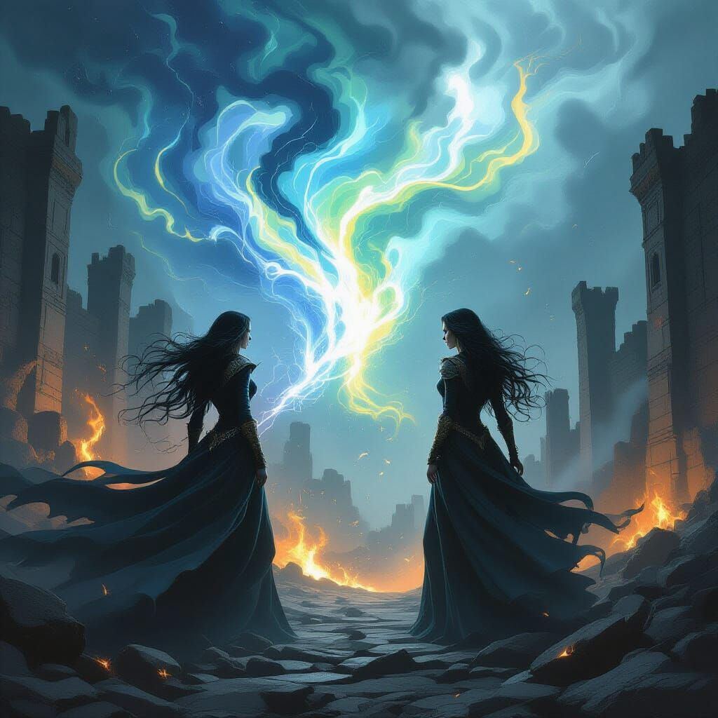 Sorceresses Clash in Ruined Kingdom Amidst Shadow and Light ...