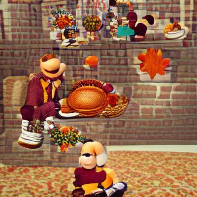 Warm Thanksgiving Dinner Scene