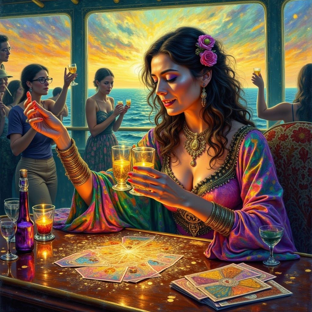 Mystifying Fortuneteller on Cruise Ship as Post-Impressionis...