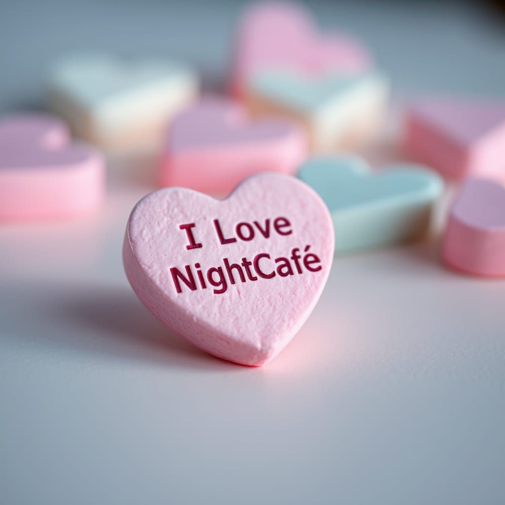 Pastel Pink Conversation Heart in Soft Focus