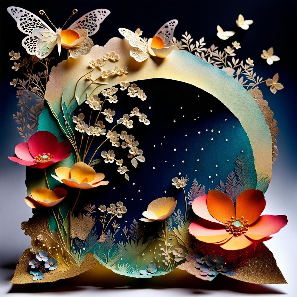 Spring Twilight: An Intricate Paper Collage