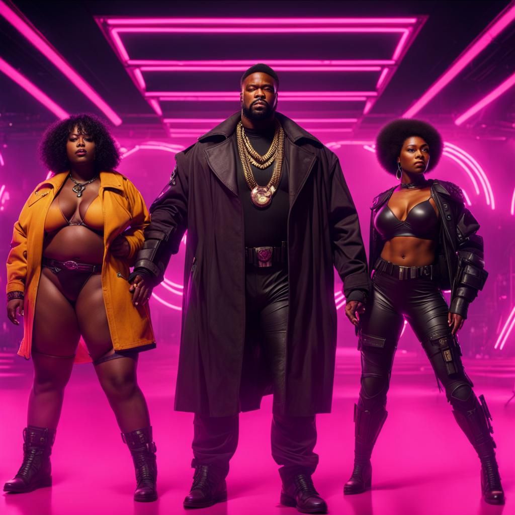 Afrofuturistic Cyberpunk Party with Body Diversity