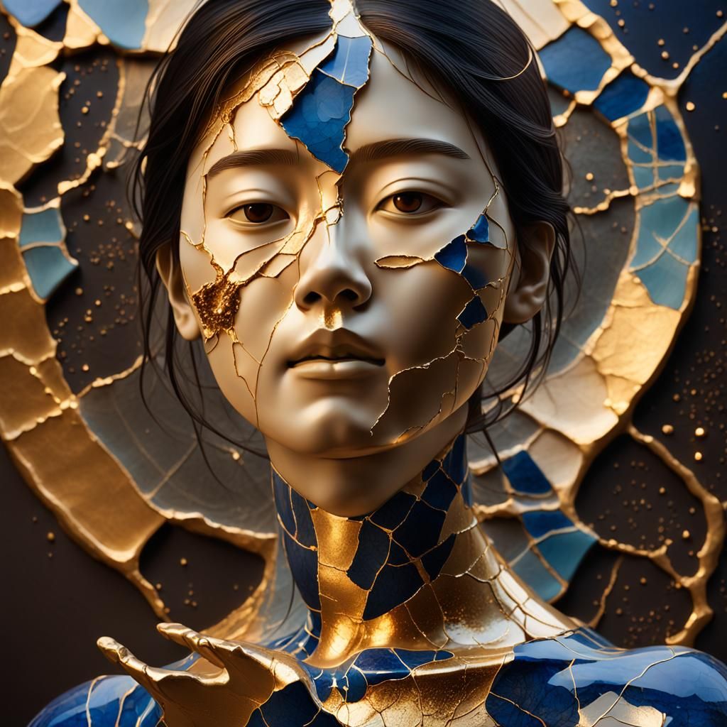 Surreal Portrait of Healing Love in Golden Light