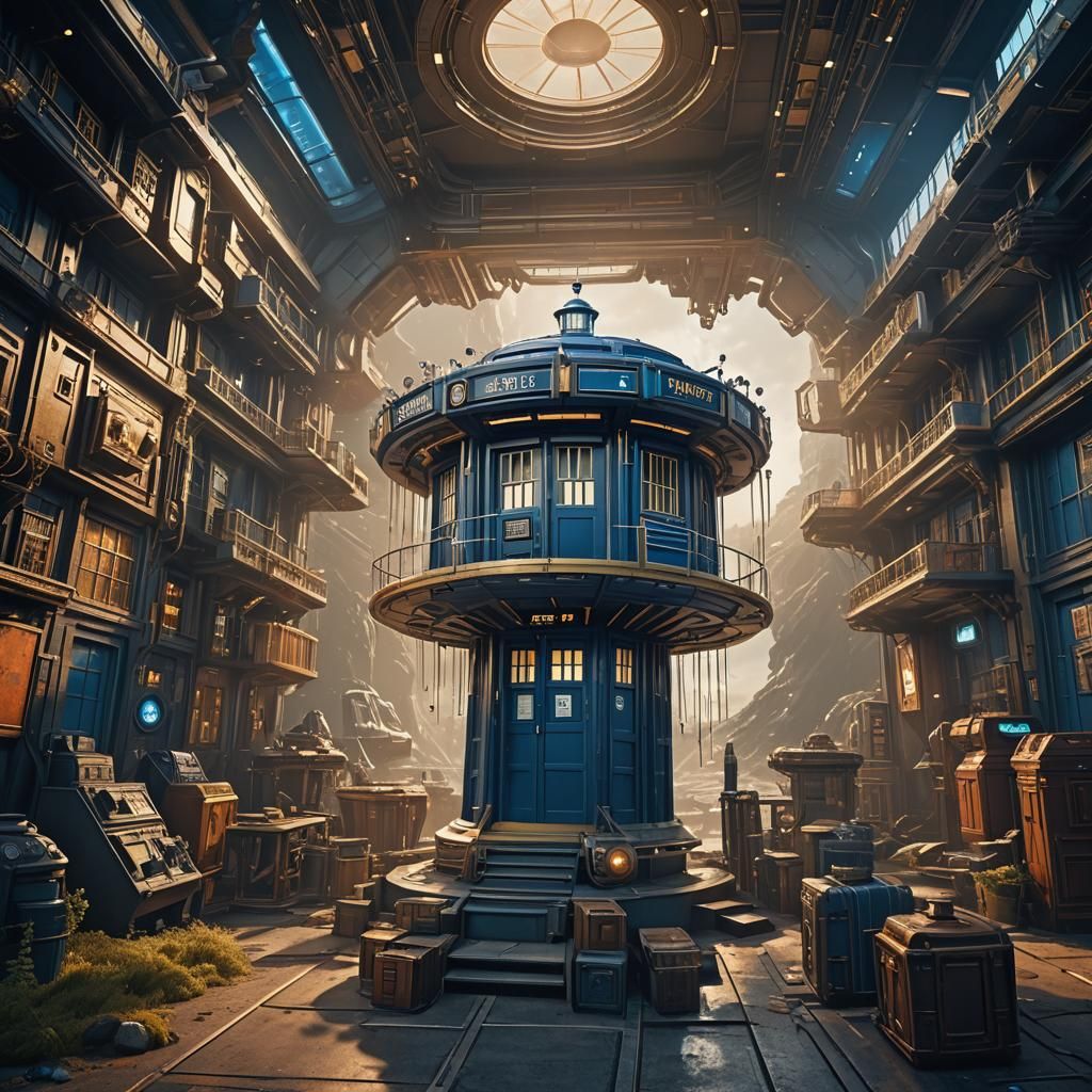 Tardis Enterprise Fusion in Detailed Matte Painting