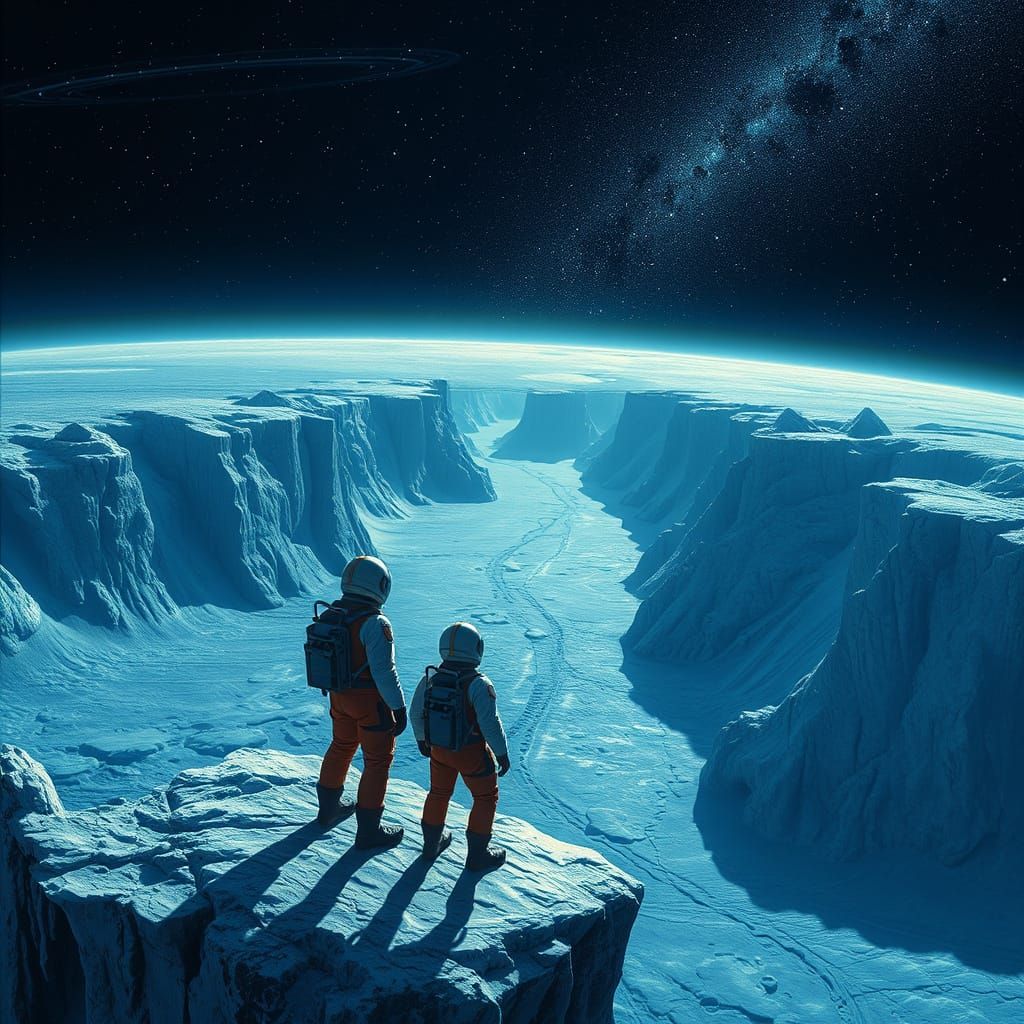 Space Explorers on Pluto's Icy Frontier