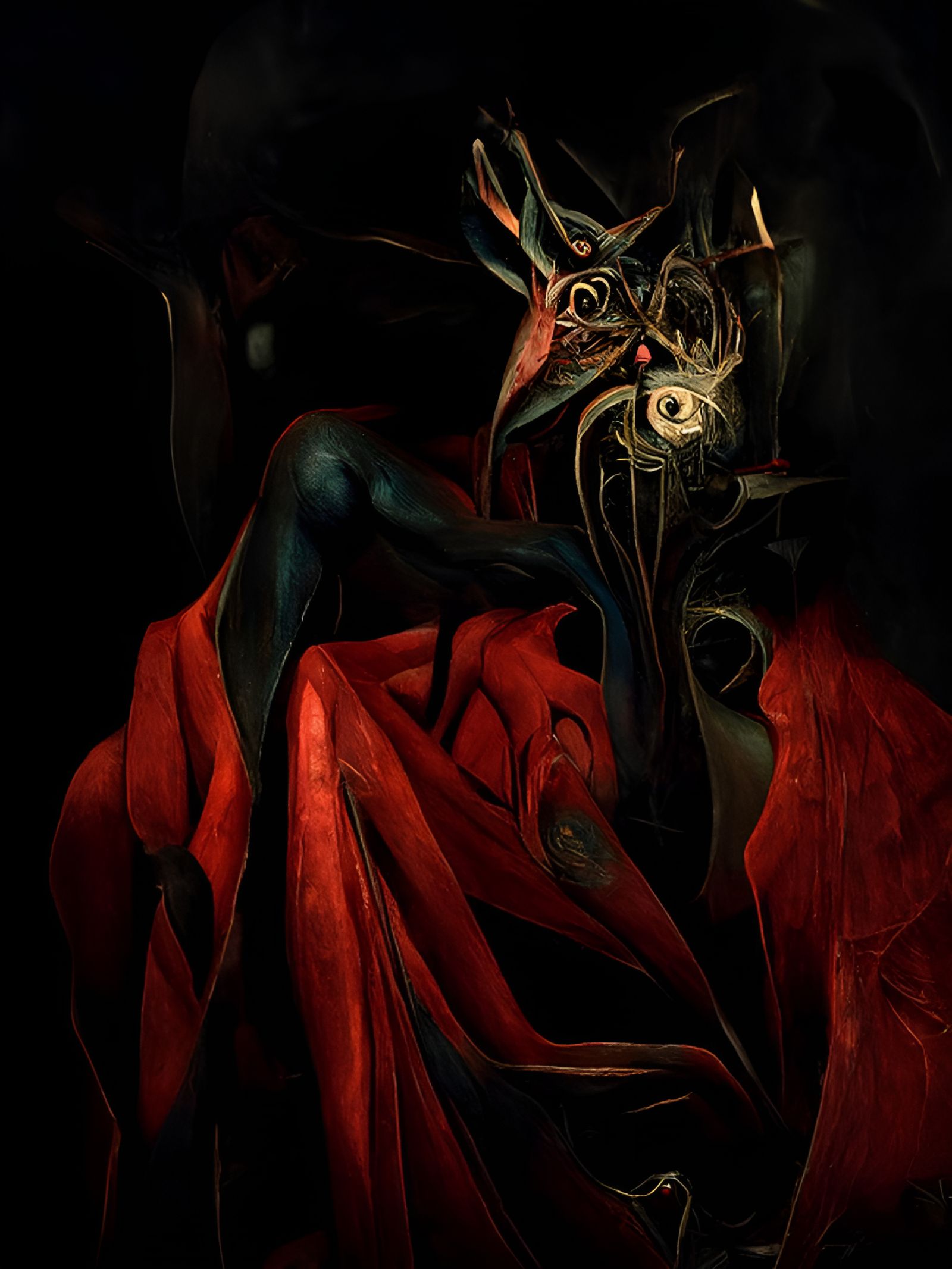 Polymorphic Beast-Man in Claustrophobic Forest, Digital Pain...