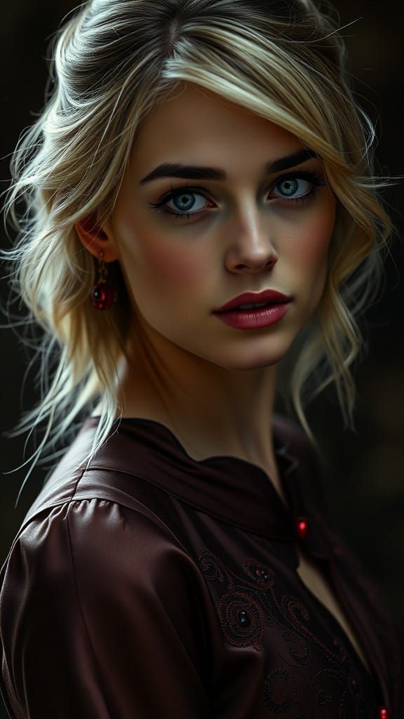 Ethereal Satin Goddess in Cinematic Portrait