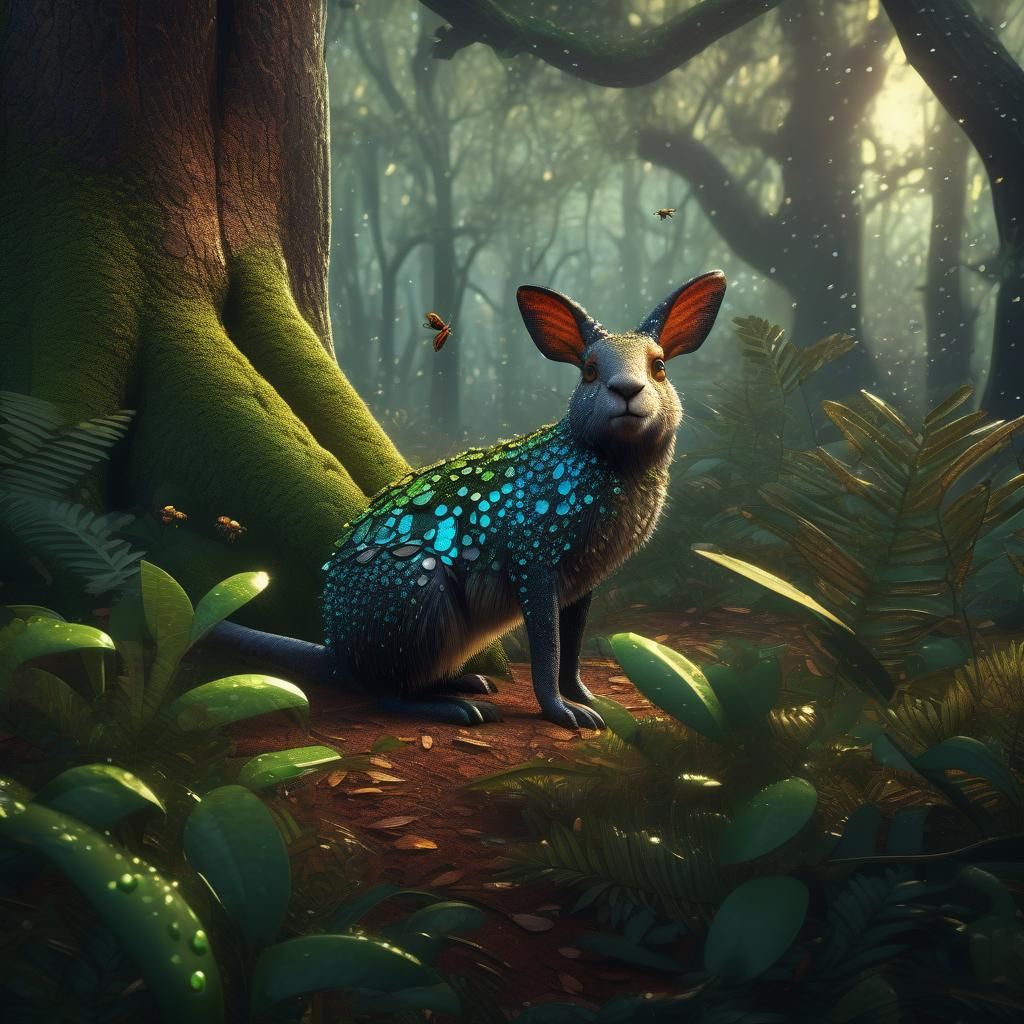 Australian Forest Animals Observe Deforestation: Matte Paint...