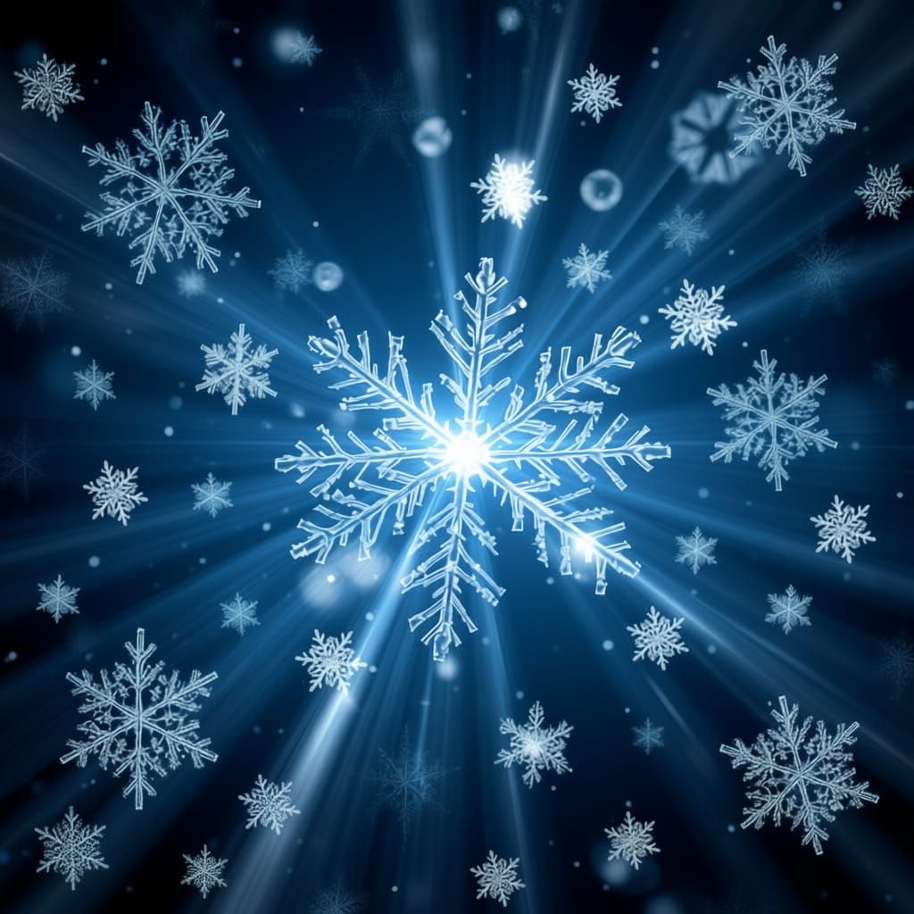 Delicate Snowflakes Falling Gently