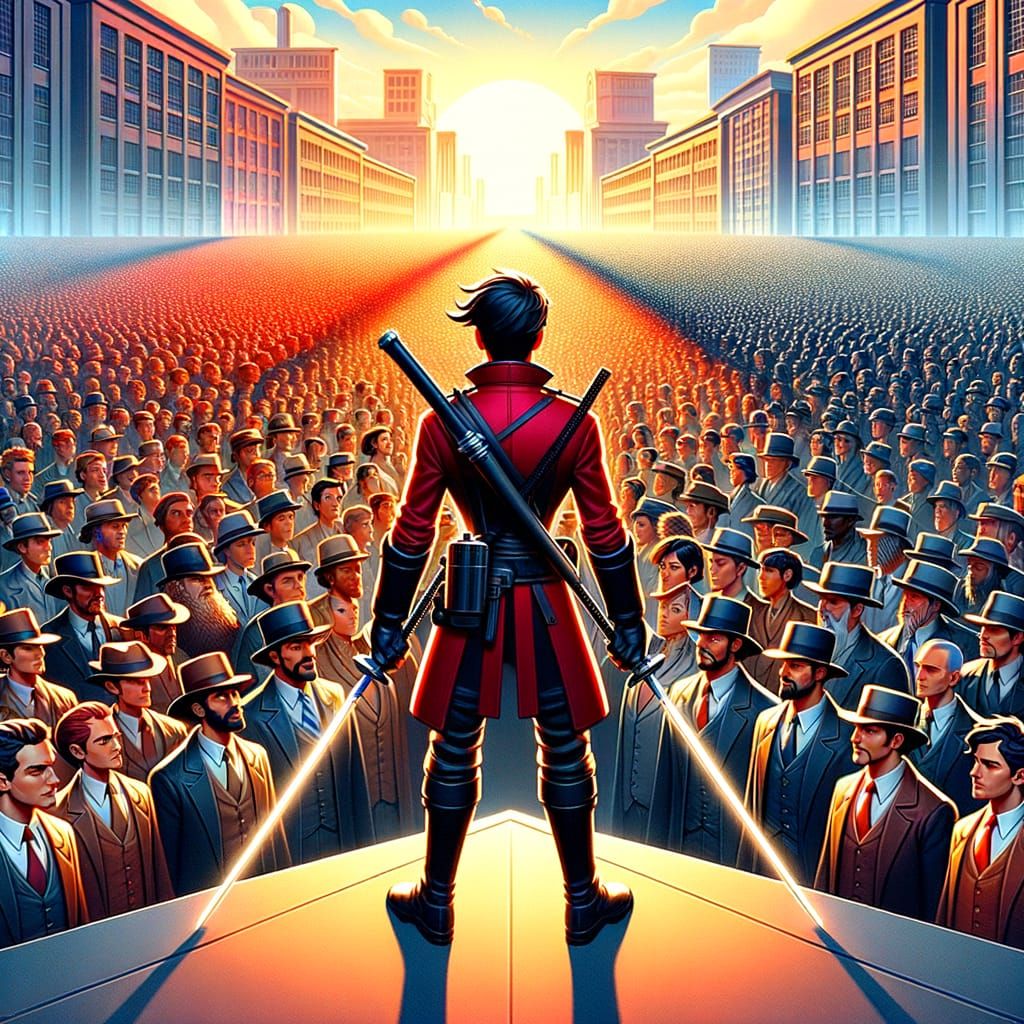 Deadpool Confronts Crowd in Vintage Animation Style