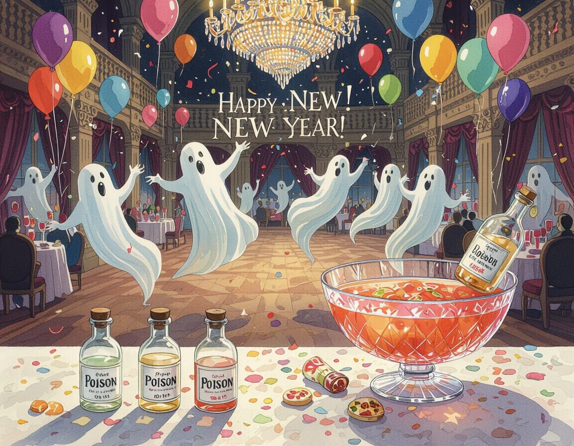 Enchanted Hallucination of a Ghostly New Year Party