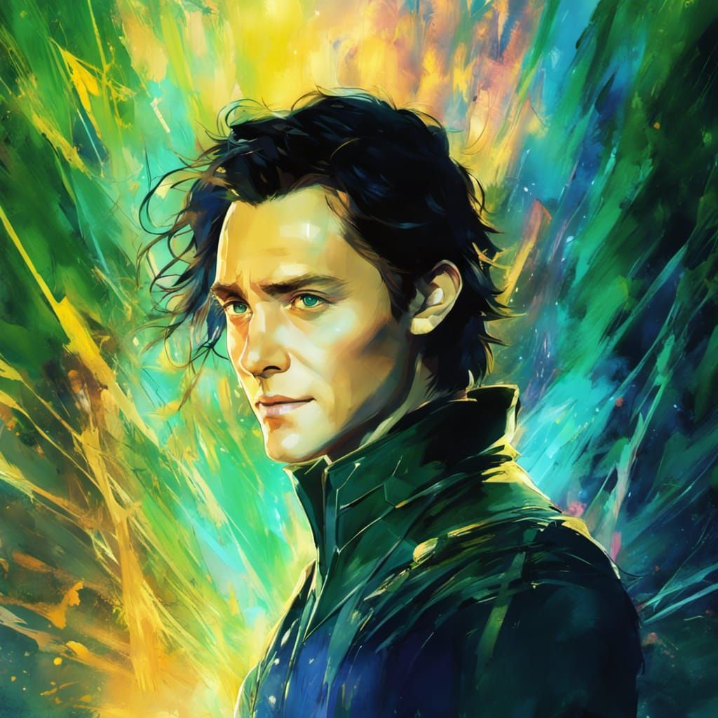 Loki, God of Mischief, in Digital Painting