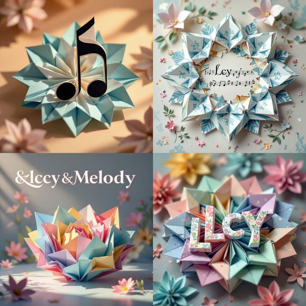 Origami Papercraft Melody Cover Art in 8K