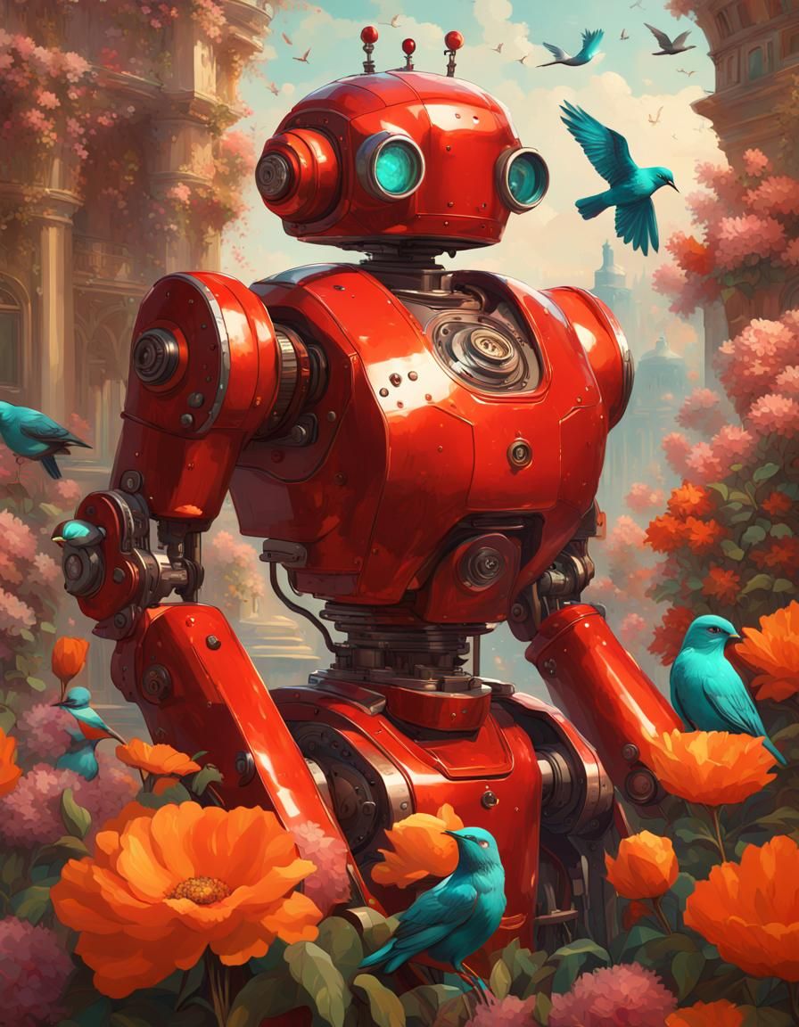 Vintage Robot in 17th Century Italian Style