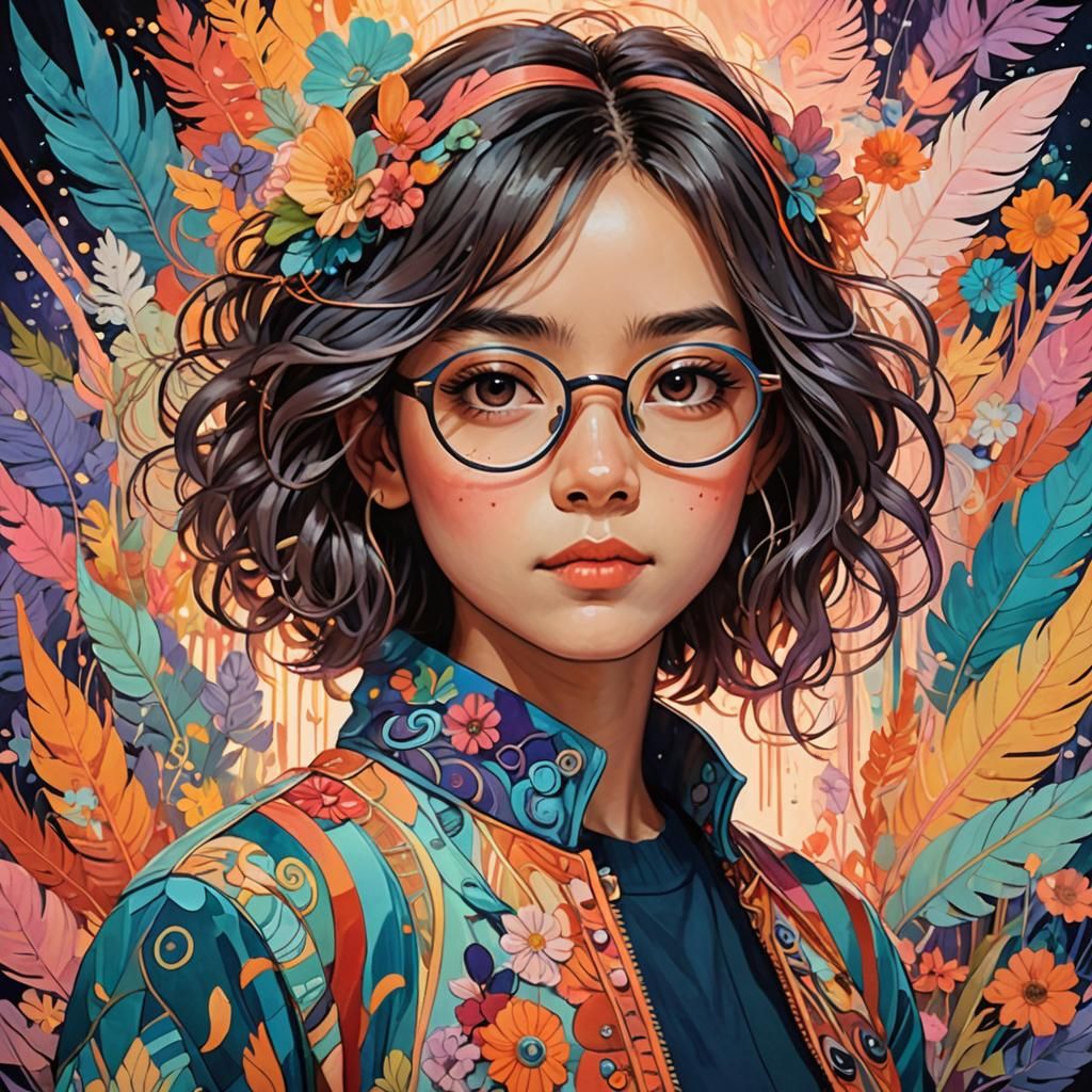 Dreamy Portrait in Studio Ghibli Manga Style