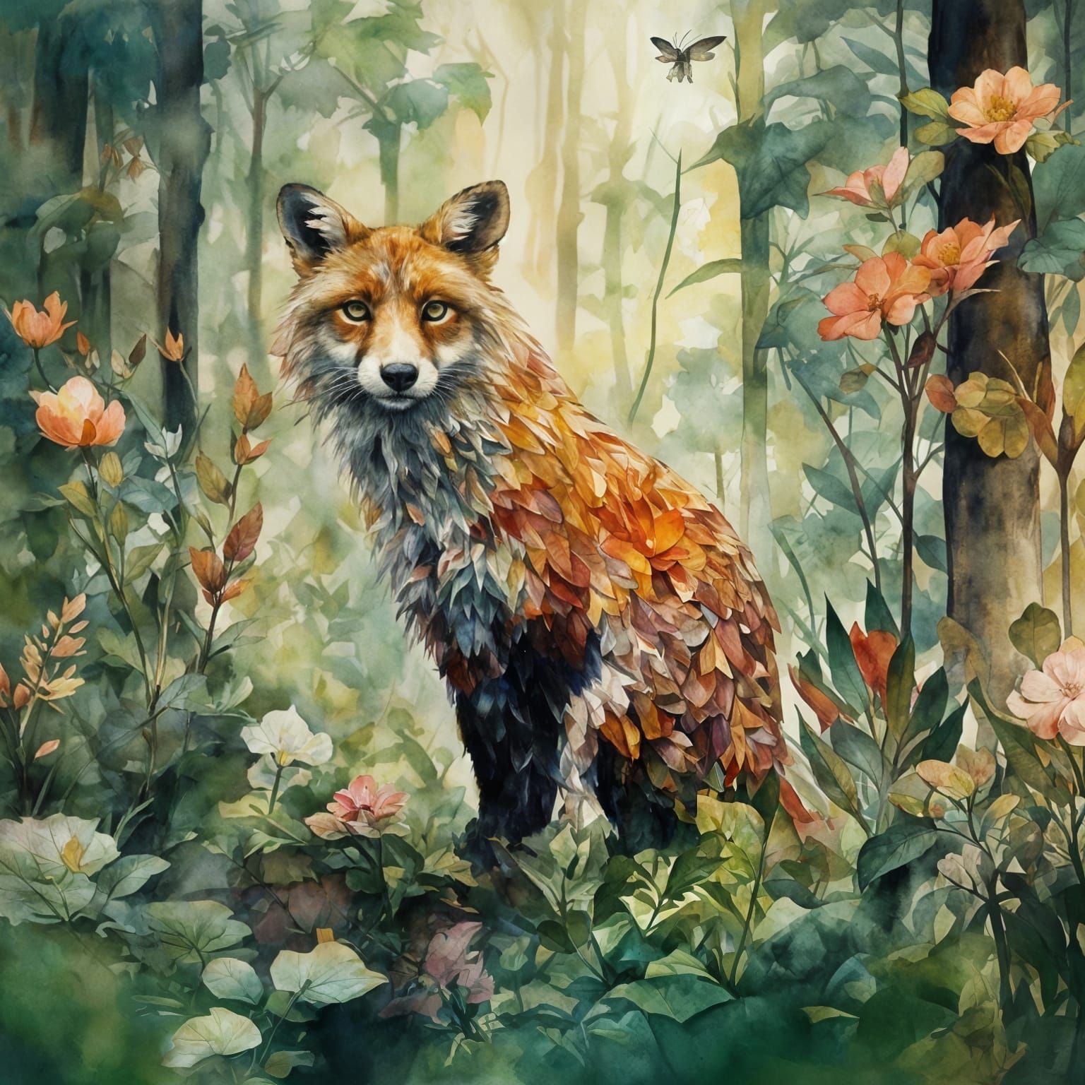 Elegant Forest Creatures Pose in High-Fashion Style