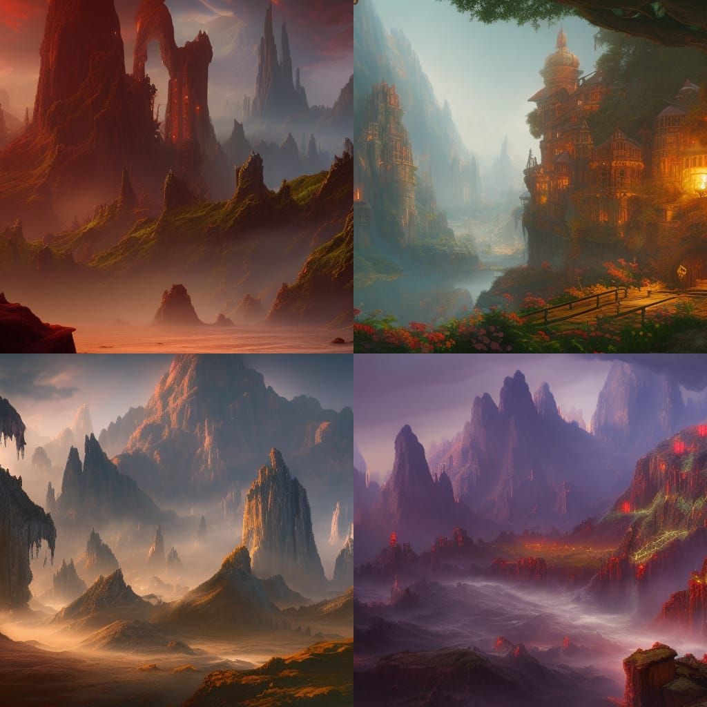 Detailed Matte Painting in Fantasy Concept Art Style