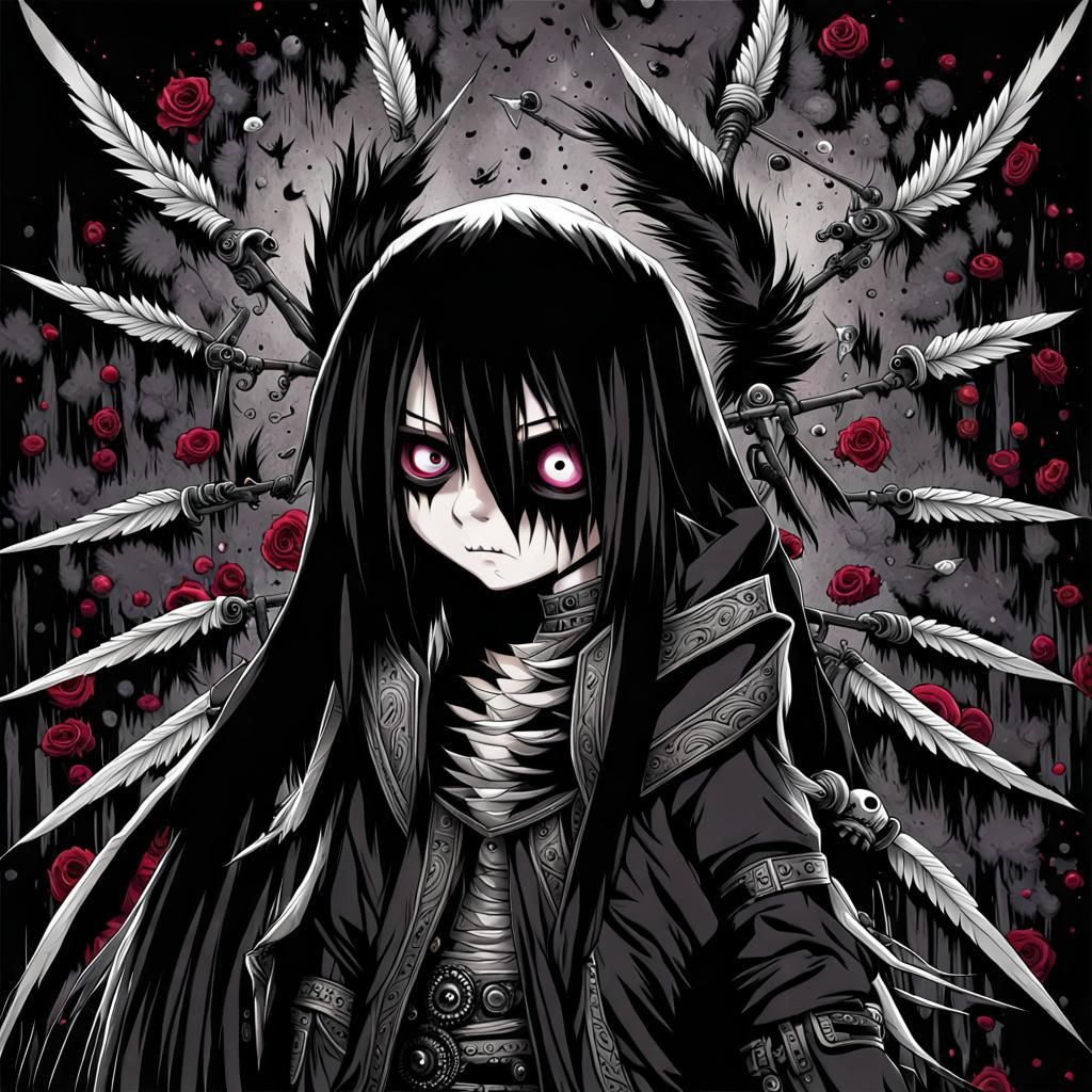 Anime Emo Angel of Death Illustration