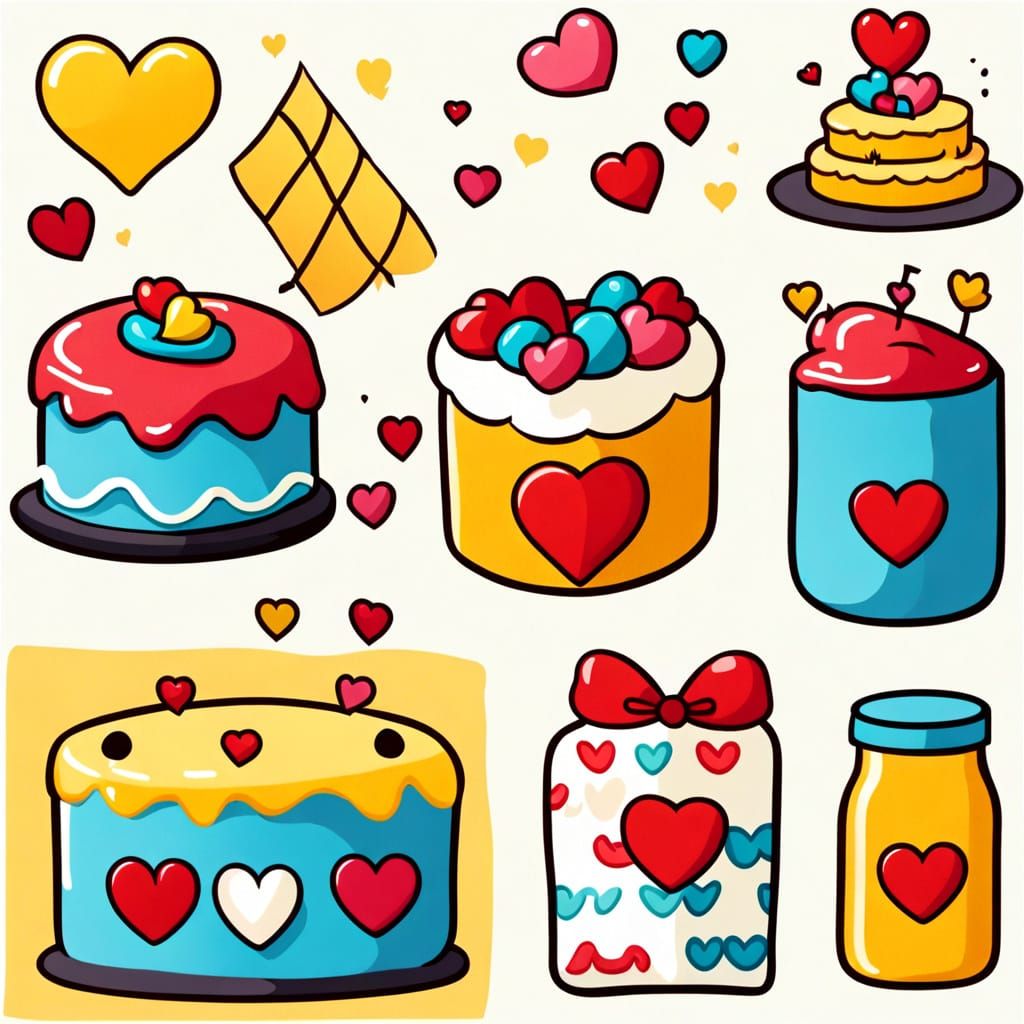 Whimsical White Heart Cake with a Cute Touch