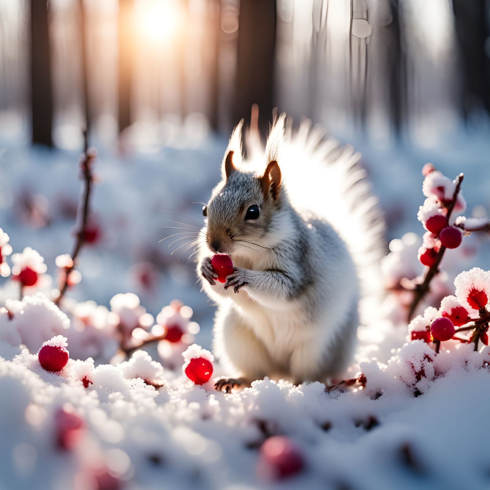 Iced Cherry Blossom Forest in Golden Hour