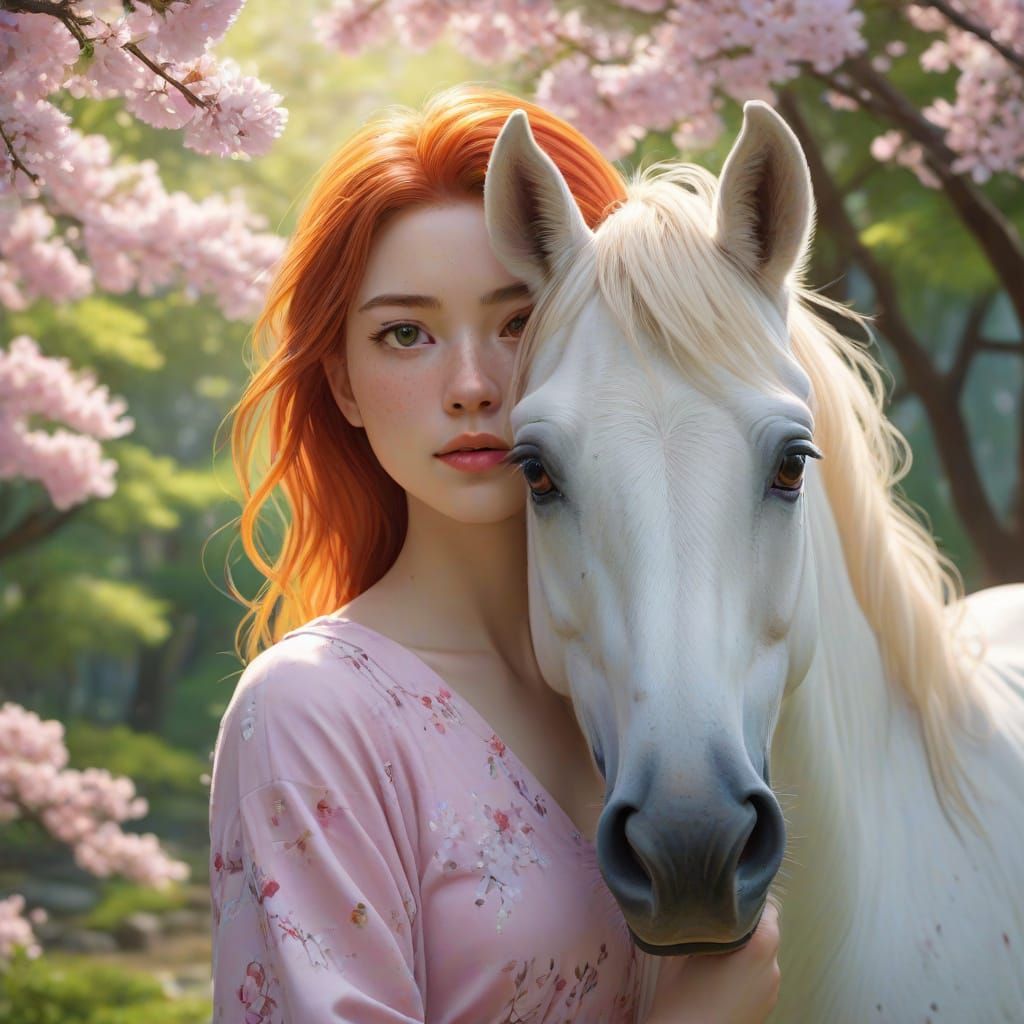 Dreamy Sakura Fantasy in Vibrant Watercolor Style