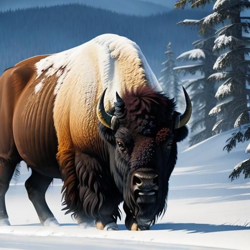 Majestic Bison Generated by AI
