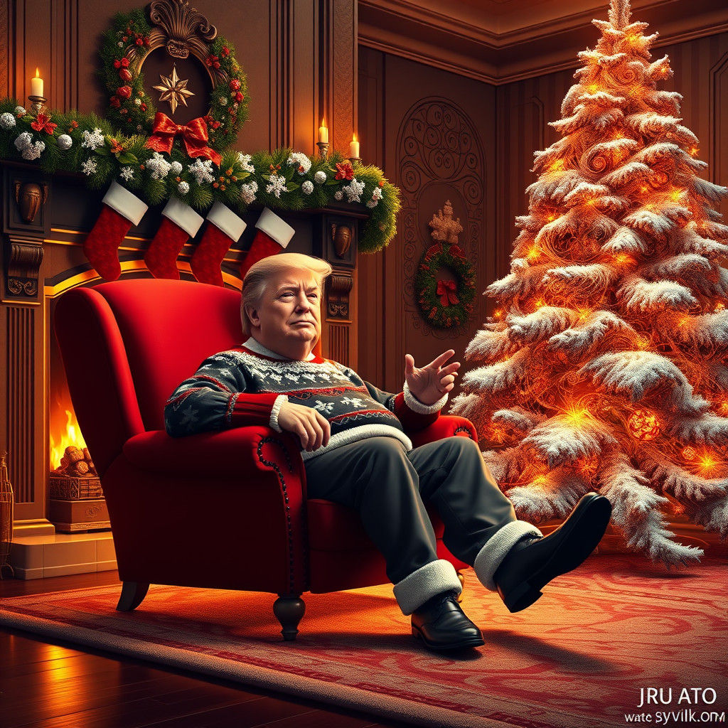 Festive Holiday Scene in Abstract Vector Style