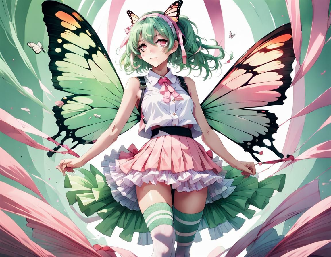 Anime Butterfly Hybrid in 4K HD with Color Shading
