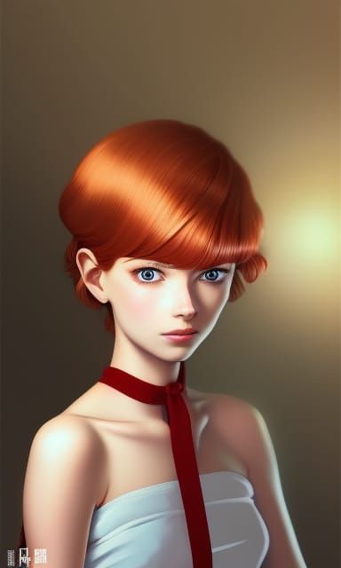 Ginger Haired Maiden with Red Ribbon: Manga Concept Art