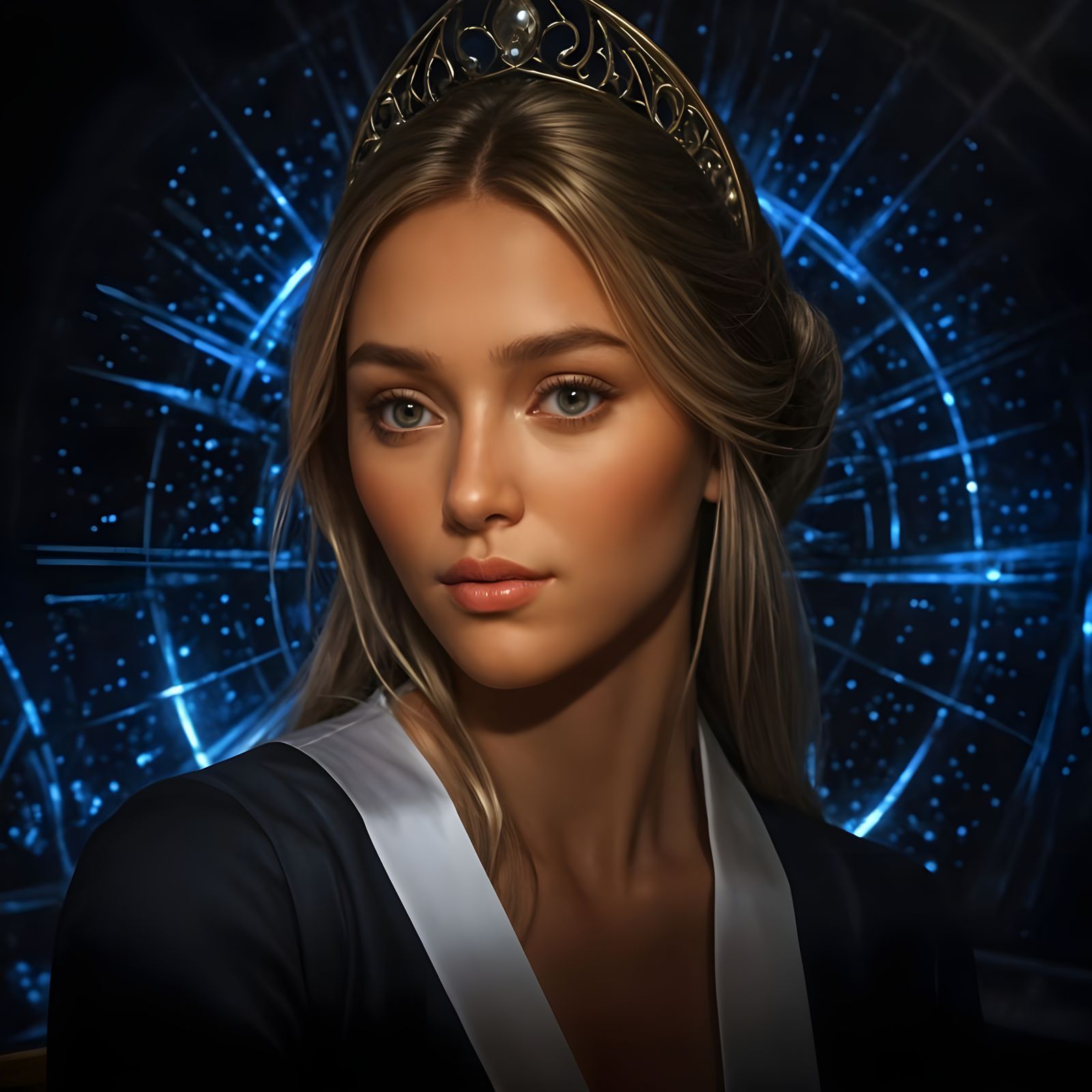 Surreal Goddess Reigns in Crystal Cathedral of Light