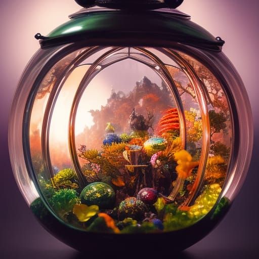 Eyeballs in Terrarium: Maximalist Photoillustration