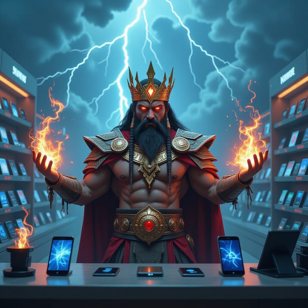 King Shaman in Phone Store: Fantasy Art