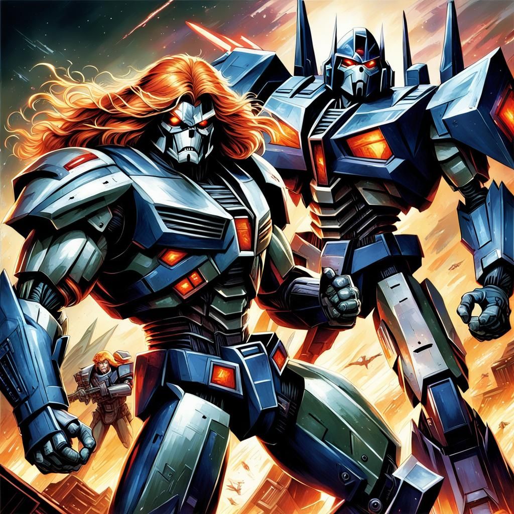 Starscream and Dave Mustaine Comic Book Art