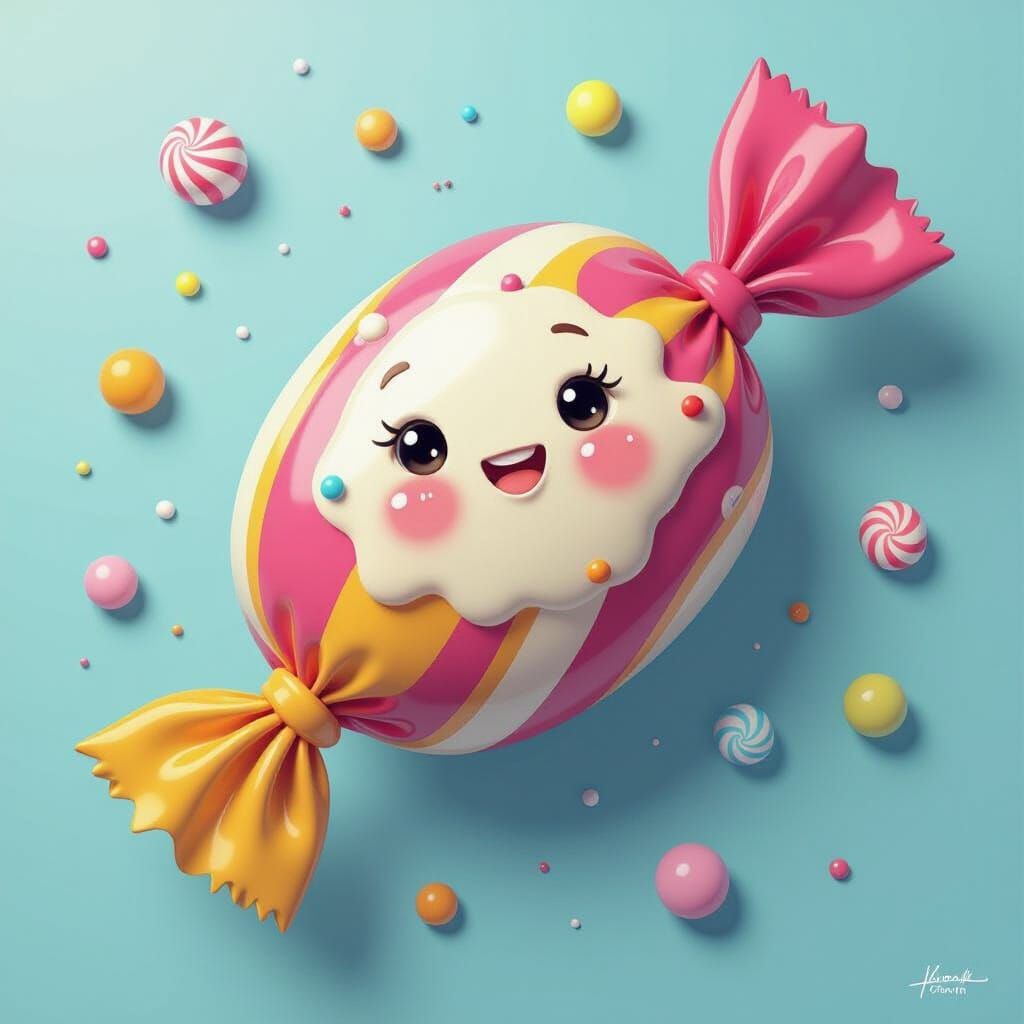 Hyperrealistic Candy Land in Digital Illustration