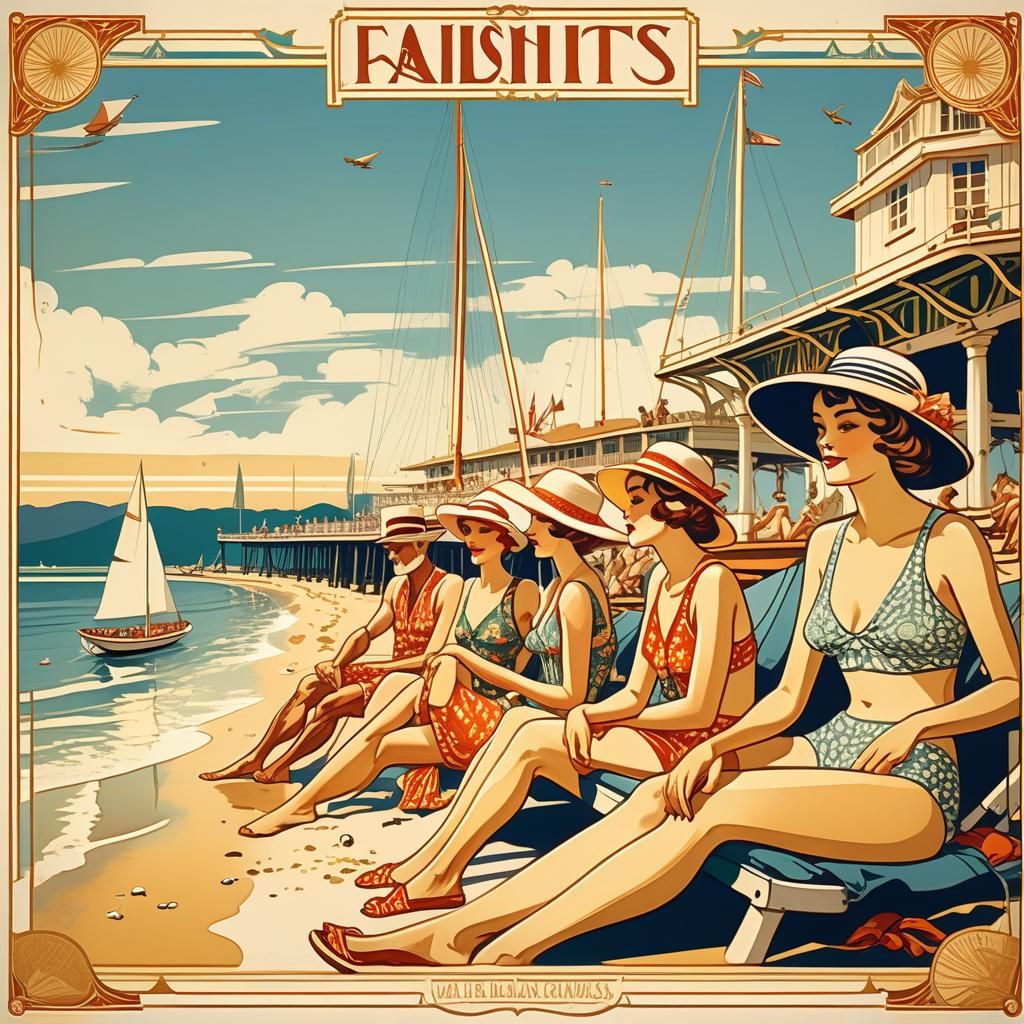 Vintage Seaside Resort in Art Nouveau Style