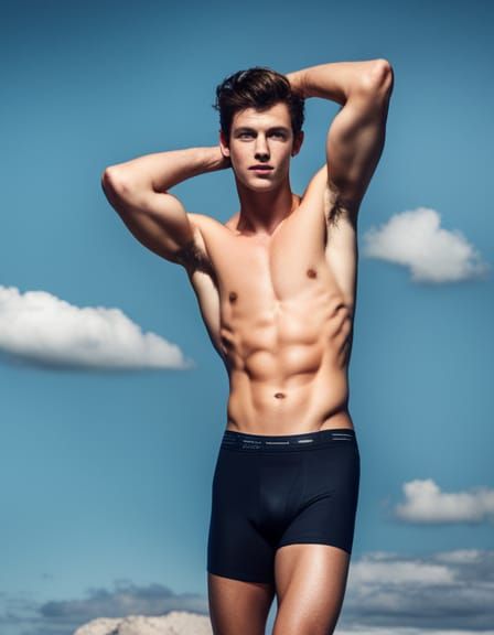 Shawn Mendes in Speedos: AI Generated Portrait