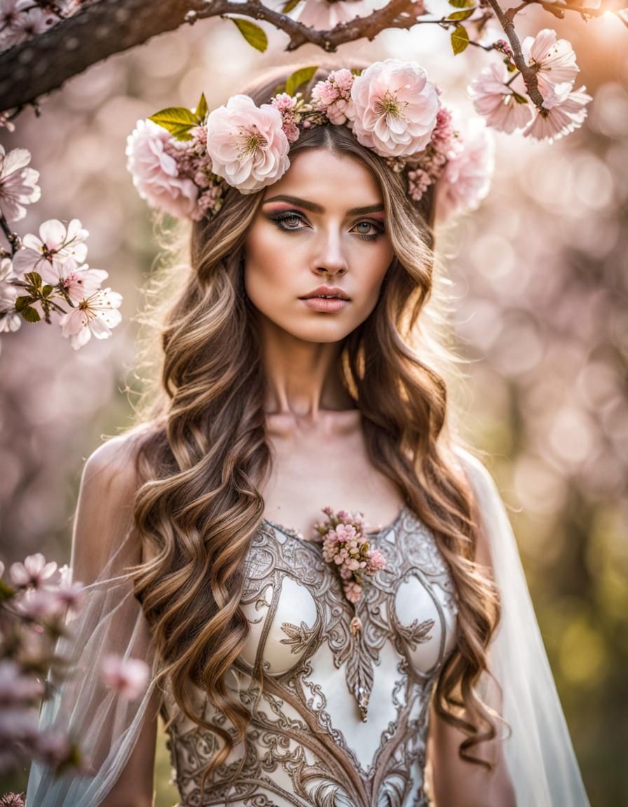 Flowering Tree Dryad in Flowerpunk Style