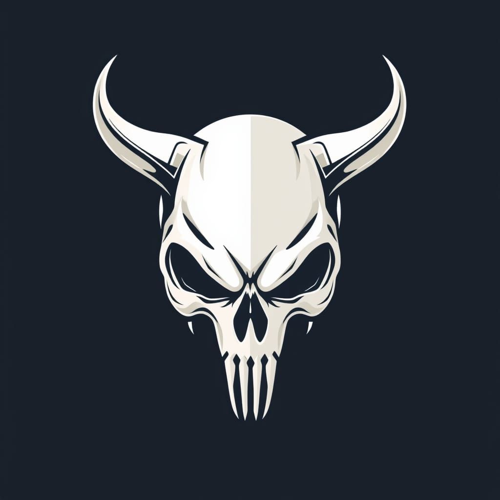 Flat Cranium Logo with Wedge and Horn-like Wings