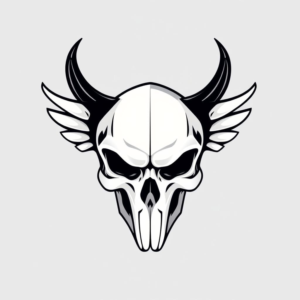 Surreal Cranium Logo with Wings