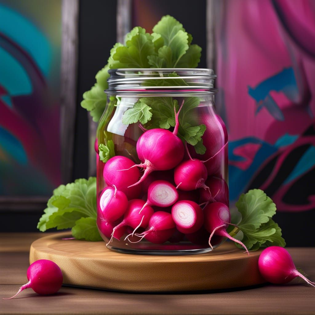 Lacto-Fermented Radishes: Hyper-Realistic Graffiti Art
