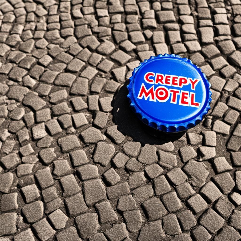 Creepy Motel View Through Bottle Cap