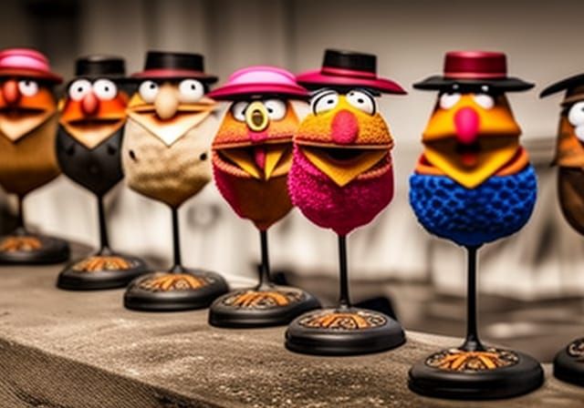 Hyperrealistic Muppets Row in Cinematic Composition