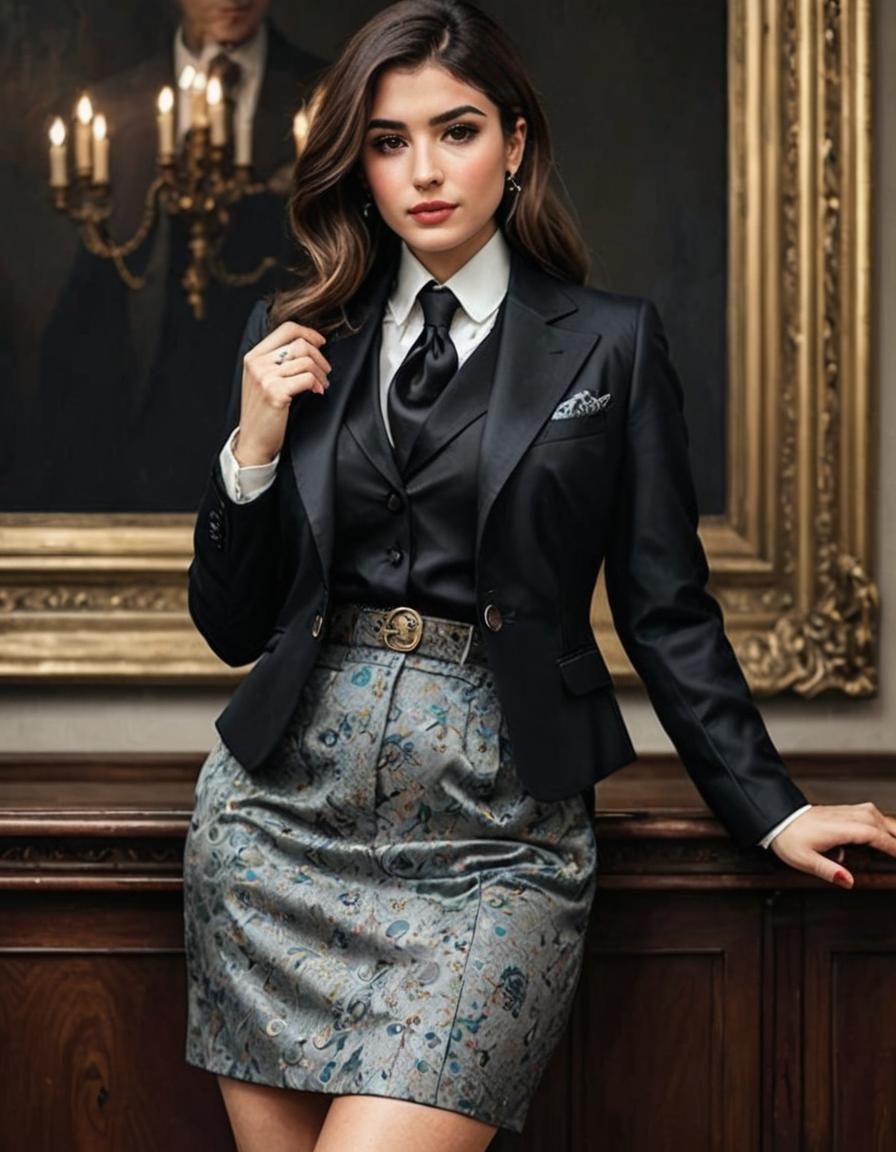 Classy Turkish Woman in Preppy Business Attire