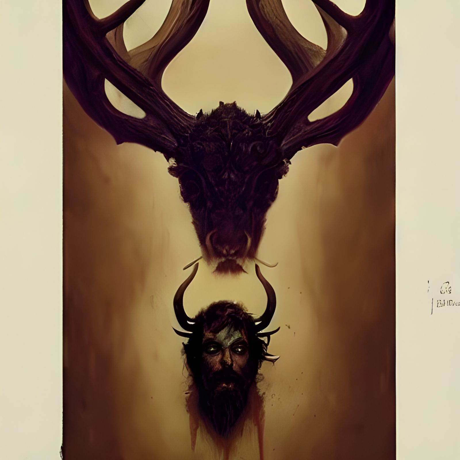 Human Stag Hybrid Portrait in Fairycore Baroque Style