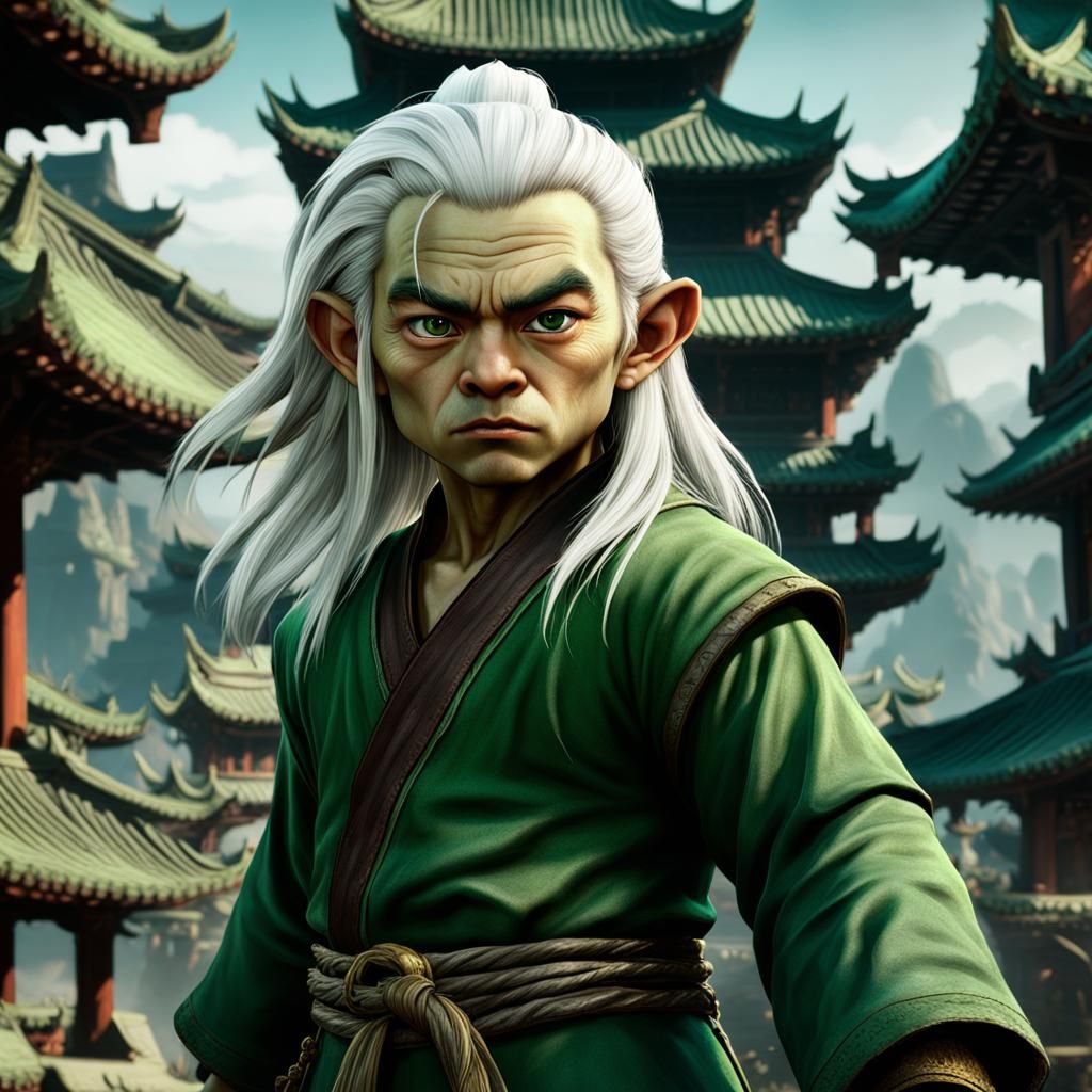 Halfling Monk in Detailed Matte Painting