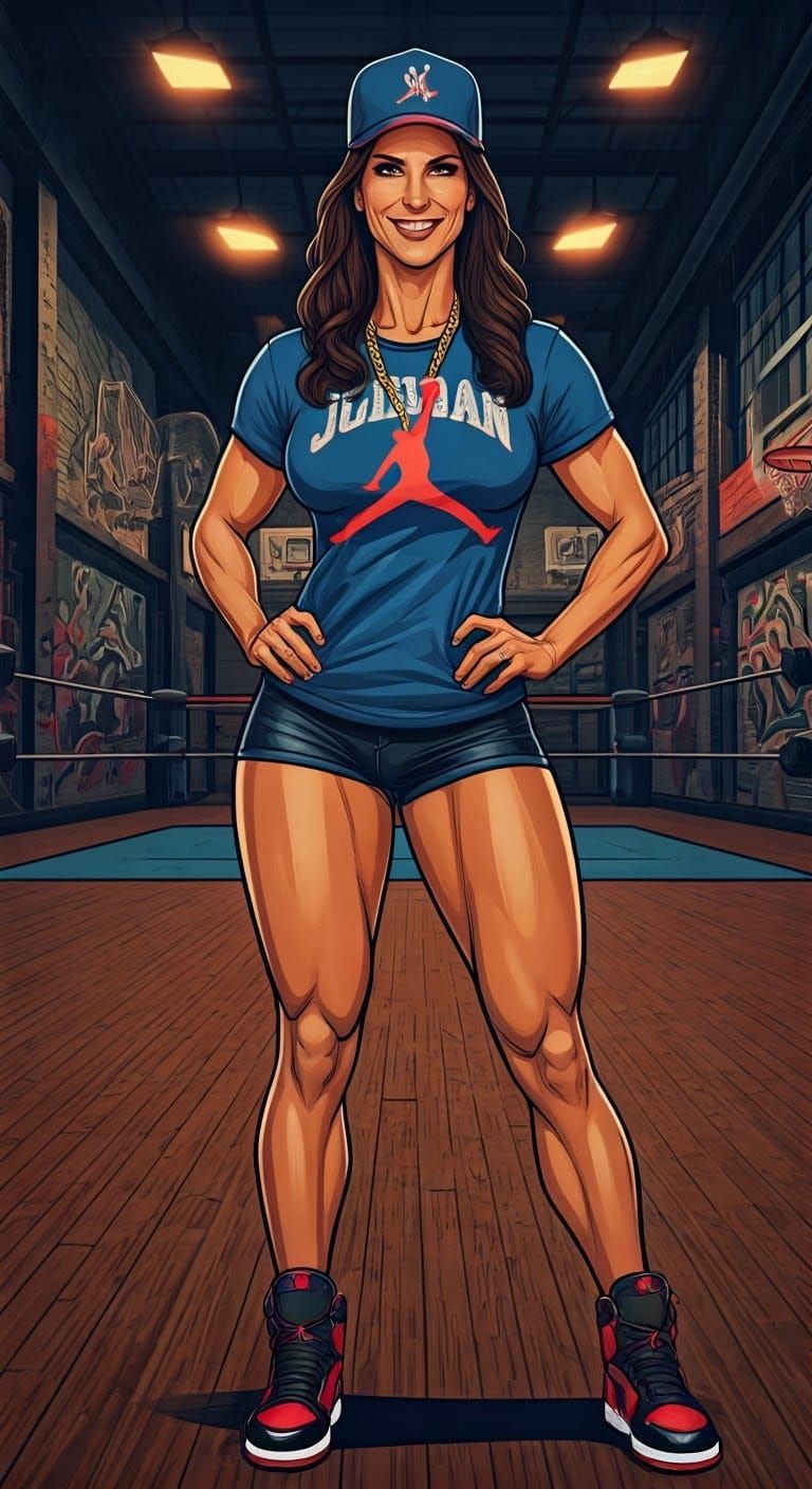 Stephanie McMahon in 90s Anime-Manga Fusion Style