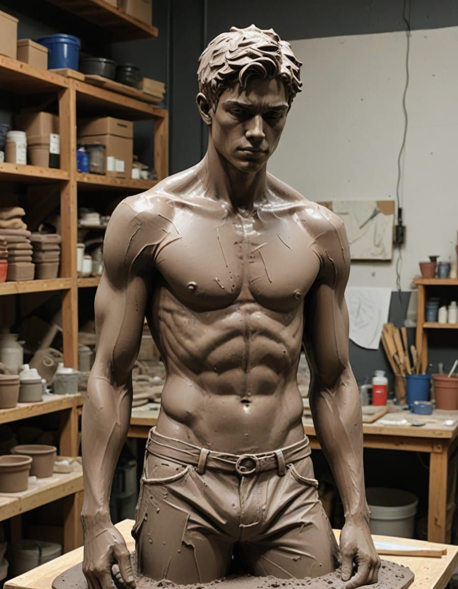 Moody Clay Portrait in Progress